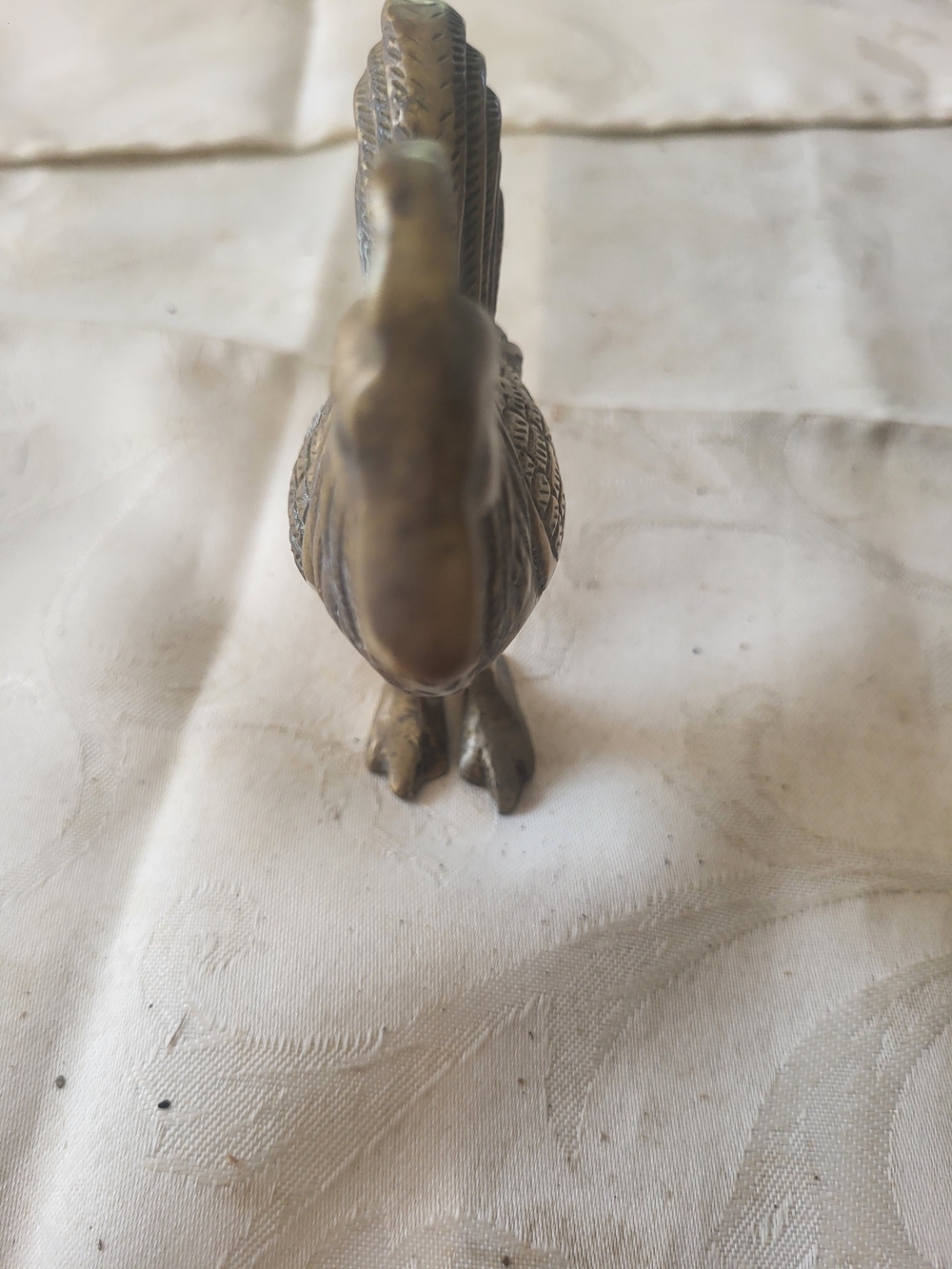 Vtg Solid Brass Rooster Figurine 4.75"